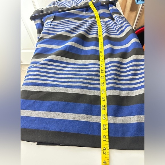 Calvin Klein Women’s Cap Sleeve Striped Belted Sheath Dress Multi Sz 18W - Picture 11 of 13